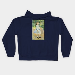 Girl with Hoop by Pierre Renoir Kids Hoodie